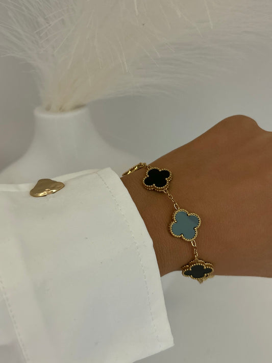 Bracelet trèfle noir - Mabrine Jewelry