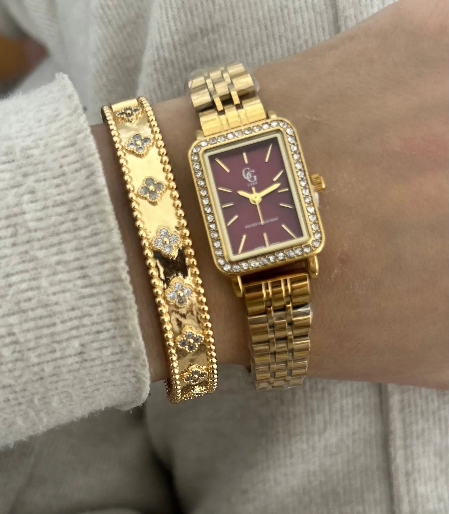 Montre bordeaux - Mabrine Jewelry